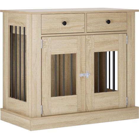 Hundekäfigmöbel Sonoma-Eiche 90 x 47,5 x 80 cm Holzwerkstoff vidaXL (1/5)
