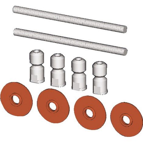 Kit de fixation double T2 VACHETTE pour poignée tubulaire PG 3000 Porte 60 Argent (1/2)