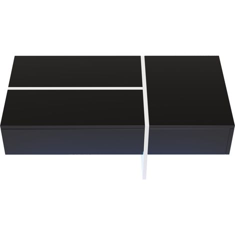 Mesa de centro negra y blanca con LED app, 100 x 50 x 34,5 cm HOMVRA (1/5)