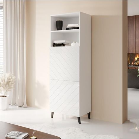 Armoire design blanche 60 cm Yaka (1/4)