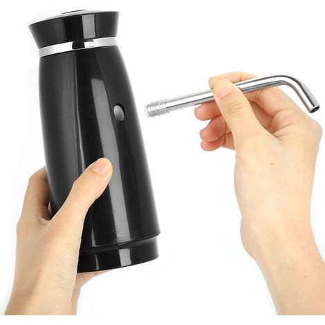Tragbarer elektrischer automatischer Flaschenwasserspender mit USB-Schnellladefunktion und Pumpe (Schwarz) (1/5)