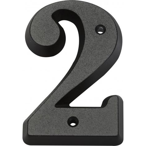 Nummer 2 in mattem Zamak H.8 x B.4,5 cm CENTRALE BRICO