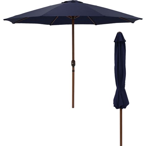 Parasol droit rond effet bois Ø300cm