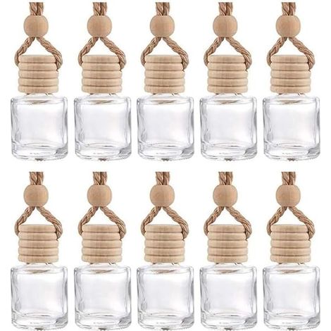 10pcs Car Hanging Diffuser Perfume Bottles Empty Glass Air Freshener Diffuser Bottle Pendant Oil Perfume Bottle Aromatherapy Mirror Decor (1/5)