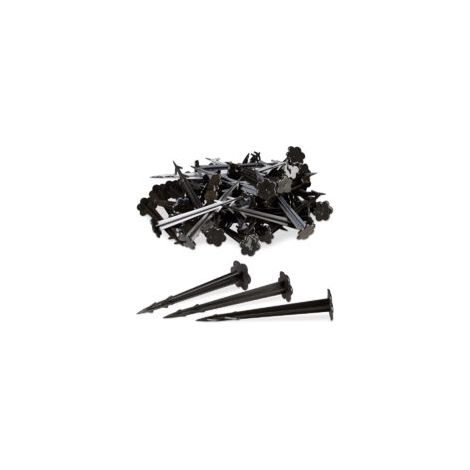 Kunststoff-Erdanker, 200er-Packung, Nägel, Zeltnägel, Garten, Zelt, Bodenbefestigung 11,5 cm, schwarz - Crezuo