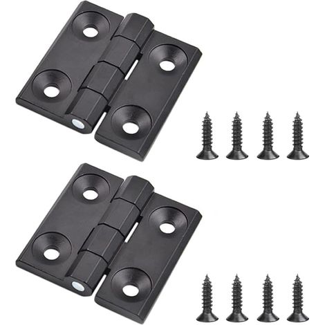 Charnière pour meuble,2 Pièces Charnières pour placards pour de Alliage de zinc avec Vis pour Meubles Armoire Porte, Noir (1/4)