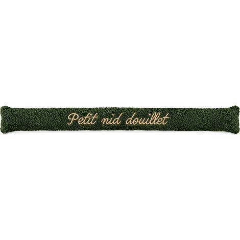 Coussin de porte Petit nid douillet vert effet mouton 77 cm (1/2)
