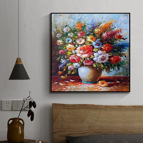 (30 30 Cm) Impression Sans Cadre Rtro Couleur Peinture L'huile Fleur Toile Peinture Salon Chambre Salle Manger Dcoration Murale Peinture Noyau (1/5)
