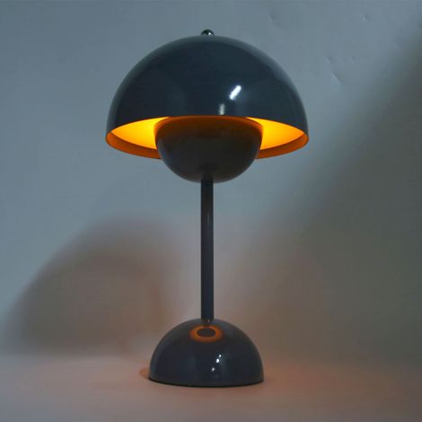 Kabellose Tischleuchte mit Touch-Bedienung, dimmbar, USB-aufladbar, moderne LED-Leselampe mit Pilzkuppel für Schlafzimmer, Wohnzimmer und Büro, Schwarz (1/5)