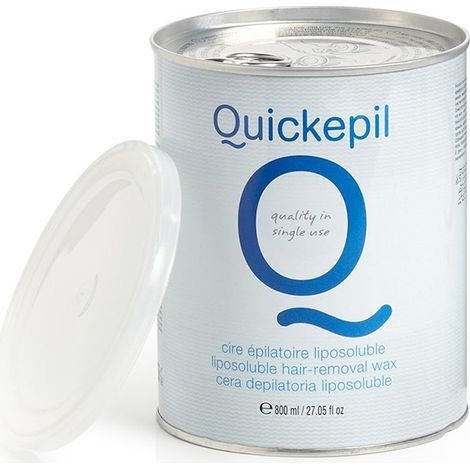 Cera depilatoria Quickepil, lata de 800 ml de azuleno.