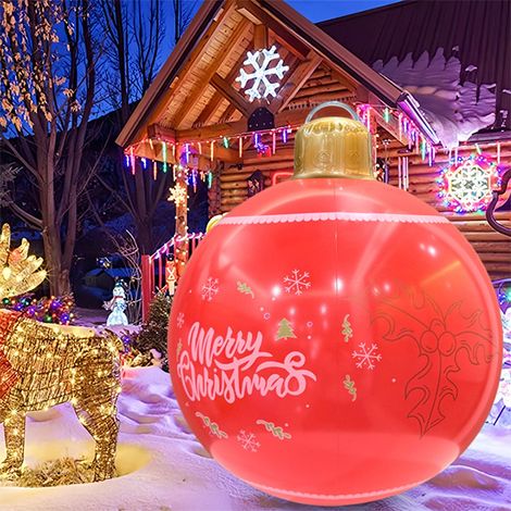 Boule De Noel Gonflable - Boule De Noel En Pvc - Décoration De Jardin Et Intérieur Pour Fêtes De Fin D Année - 1 Pièce (1/5)