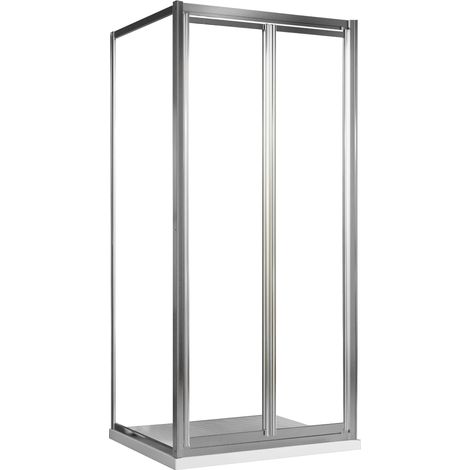 Box Doccia Angolare 80x80 cm 2 Ante Battenti in Cristallo Trasparente 4mm H198 Fosterberg Maribo Duo (1/4)