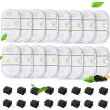 16er-Packung Katzenbrunnenfilter mit 8 Schwämmen, Ersatzfilter für 2,1-Liter-Trinkbrunnen PLWF002, Hunde-Wasserkapsel (1/5)