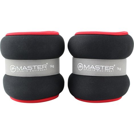 Pesas de neopreno para tobillos y muñecas MASTER 2 x 1 kg (1/4)