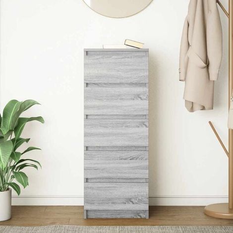 Buffet de Cuisine avec Tiroirs, Meuble Rangement Gris Sonoma, 37,5 x 35 x 99 cm, Panneau à Particules, Style Moderne pour Salon et Salle à Manger (1/5)