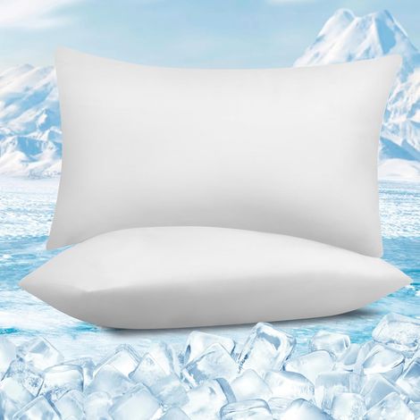 WOLTU 2 Pezzi Coppia Federe Copricuscino Rinfrescanti  in Lavatrice con Zip – Protezione e Comfort 50x70cm Bianco