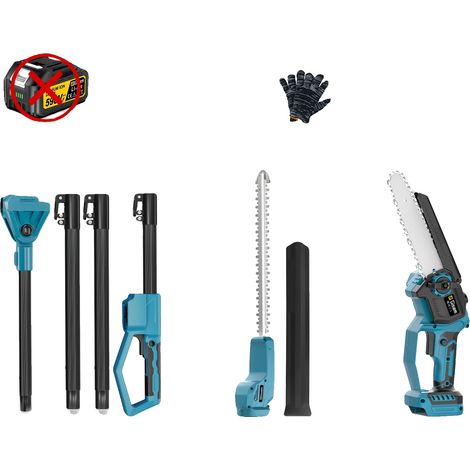 Taille-haie et tronçonneuse, moteur sans balais, perche extensible réglable, Pas de batterie pas de prise (1/2)