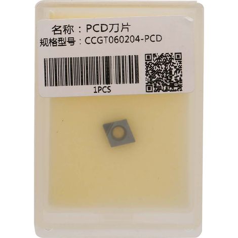 Plaquette de tournage CCGT060204 en PCD diamant polycristallin pour usinage aluminium et composites haute précision (1/5)