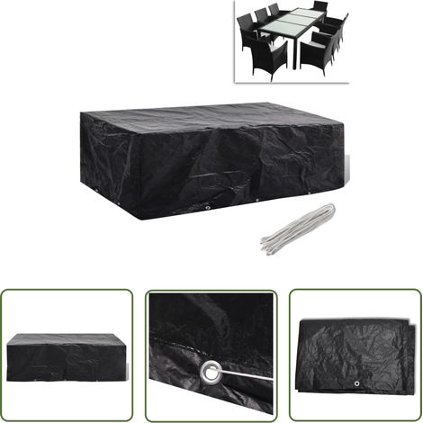 The Living Store Housse de salon de jardin 8 œillets 300 x 140 x 90 cm - Housses De Meubles De Jardin - Housse De Salon De Jardin - Housse Extérieure - Protection Meubles De Jardin - Housse Anti Uv (1/5)