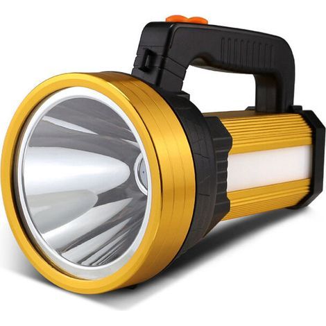 LED Torch, Rechargeable, Waterproof IPX4, Portable Camping Light, 10000mAh, Handheld Spotlight (Gold) (1/4)
