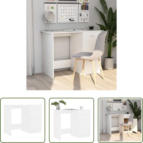 Schreibtisch Weiß - Schreibtisch Weiß 100×50×76 cm Holzwerkstoff (1/5)