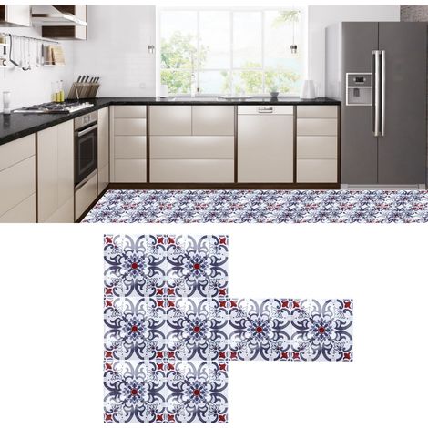 10 autocollants pour carrelage en PVC imitation carrelage, antidérapants, auto-adhésifs et imperméables, pour cuisine, sol, salle de bain et maison (BS68) (1/5)