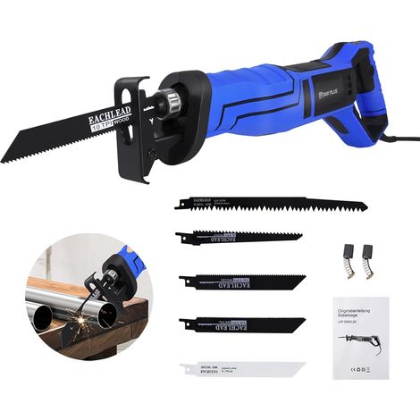 Scie Sabre 900W avec 5 Lames De Scie, 2800 RPM, Le Super Moteur De La Scie à Guichet Peut Couper Le Métal, Le Bois (1/5)