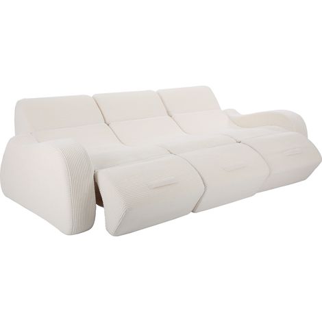 Divano modulare 3 posti 247x115x76 cm in velluto a coste beige FloraGrace (1/5)