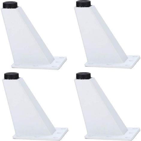 Patas angulares para muebles de aleación de aluminio, repuesto para patas de sofá, altura 80 mm (blancas, 4 unidades) (1/5)