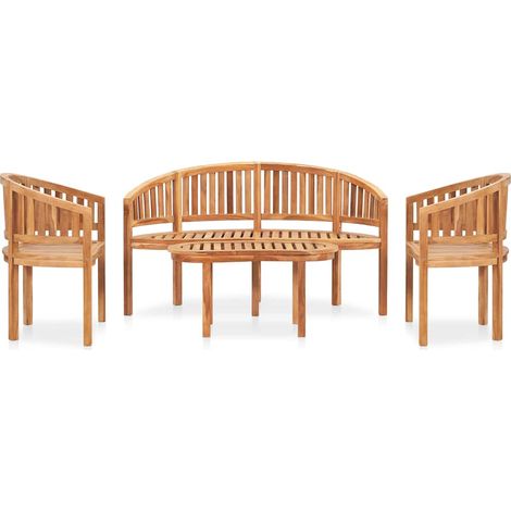 Maison Exclusive - 4-tlg. Garten-Lounge-Set Massivholz Teak (1/5)