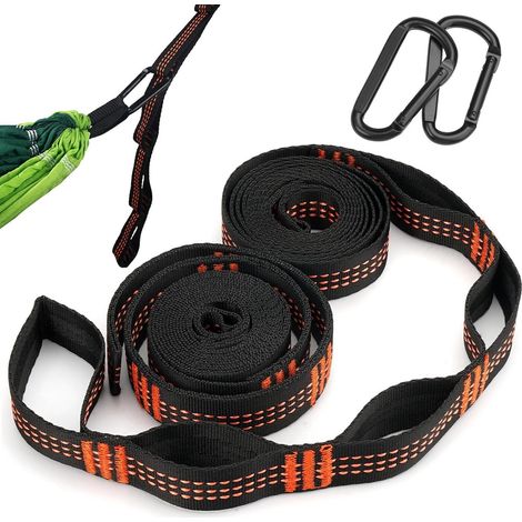 Filiyano – Support pour hamac - Corde de hamac 2 m x 2,5 cm - Système de suspension pour hamac - Accessoires pour hamac de camping - Avec 2 (1/5)