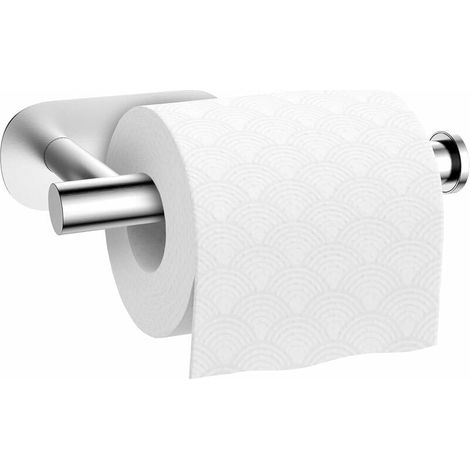 Porte-papier toilette sans perçage, porte-papier toilette auto-adhésif, porte-rouleau de papier toilette en acier inoxydable pour salle de bain et cuisine, argent (1/5)