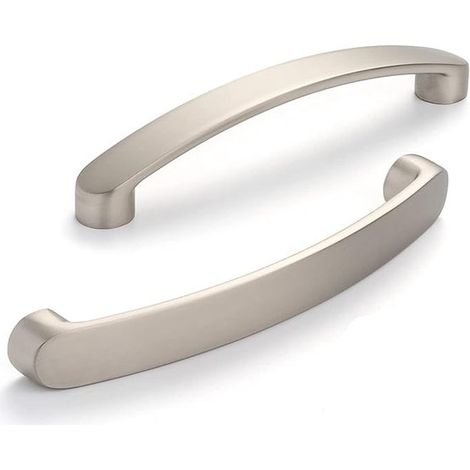 6 tiradores cromados para muebles – Tiradores para puertas de cocina – Níquel cepillado – Distancia entre centros 160 mm (1/4)