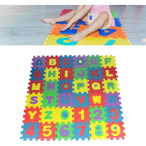36 pièces Tapis Puzzle Mousse Lettres Nombres Enfants Apprentissage Ludique Coloré Sécurisé Modulable (1/5)