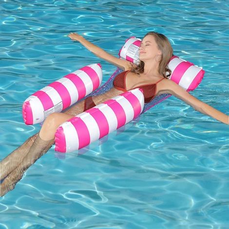 (Rouge)Fauteuil Gonflable de Piscine, Multi Matelas Piscine, 4 en 1 Matelas Piscine Gonflable Bouée, Matelas Gonflable Piscine Adulte, Matelas de Piscine pour Plage, Partie, Vacances, Piscine (1/5)