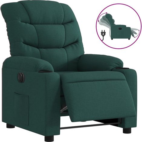 Maison Exclusive - Poltrona Elettrica Reclinabile Verde Scuro in Tessuto