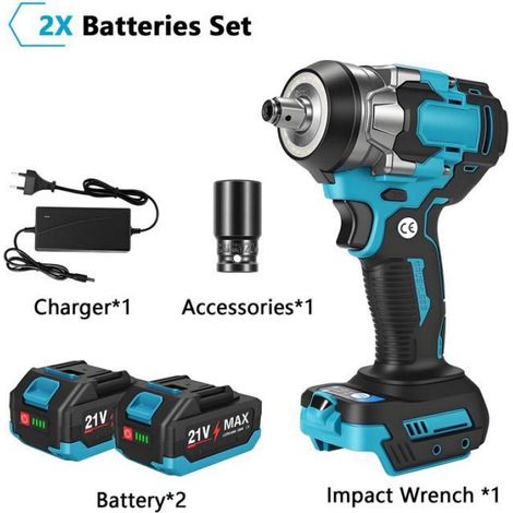 Clé À Chocs Sans Fil - Moteur Sans Balais - Couple 1200 N·m - Entraînement 1/2 Pouces - Compatible Batteries 18 V À 21 V - 5 Vitesses (1/5)