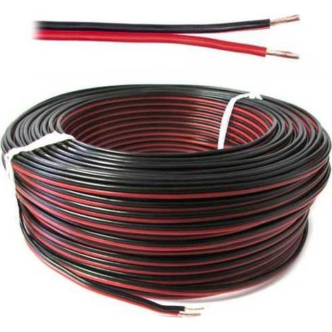 Cavo filo Multipolare Doppino Piattina Sezione 2x0,25 mmq Rosso Nero