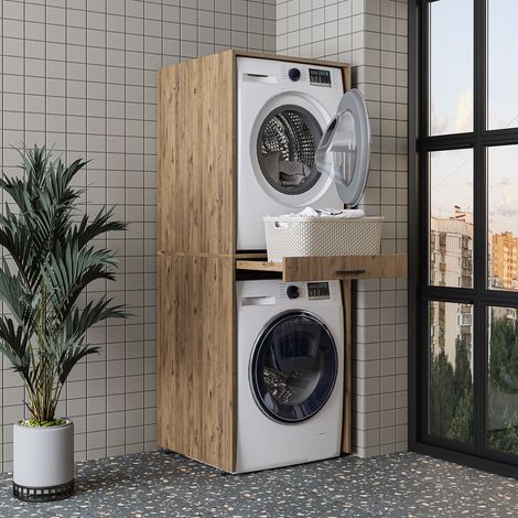 Roomart DUO-I Waschmaschinenschrank 67 cm, Eiche