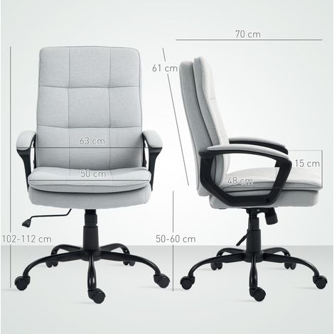 Chaise de bureau ergonomique avec accoudoirs, hauteur réglable et fonction bascule, grise DESVIAE (1/5)