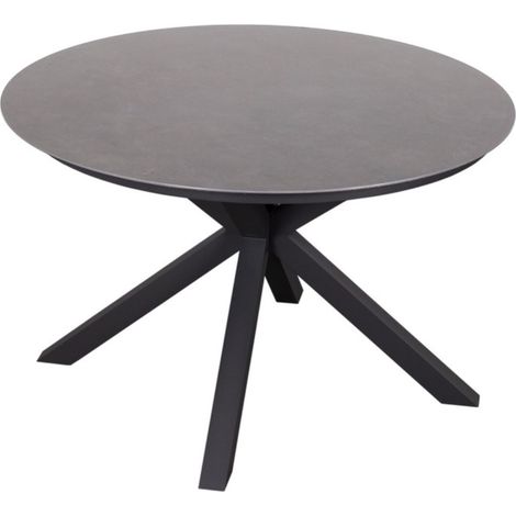 deVries ""LIVINGSTONE"" Dining-Tisch Gartentisch 120 cm rund /76 cm hellgrau