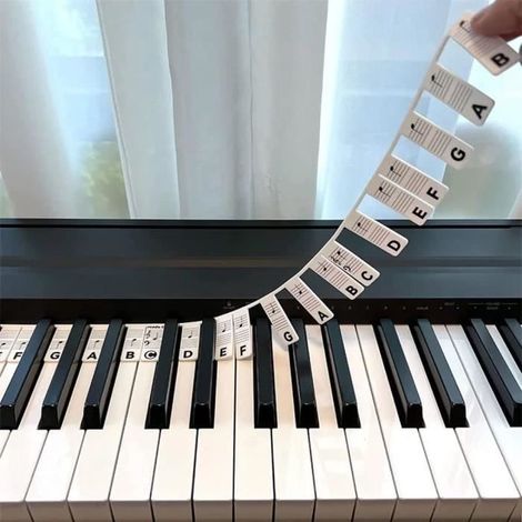 Étiquettes amovibles pour partitions de clavier de piano, 88 touches autocollantes réutilisables (1/4)