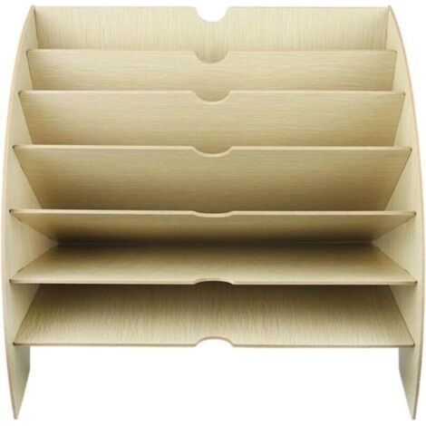 File Organizer, Wooden Sorter, Paper Tray, Office Storage for A4 Paper, Magazines and Documents (36.5 x 28 x 28 cm) (1/4)