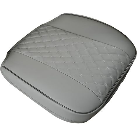 Coprisedile auto universale, 51 x 52 cm, offre protezione per il sedile anteriore, antiscivolo, motivo trapuntato, in similpelle PU, design elegante con tasca portaoggetti, grigio (1/5)