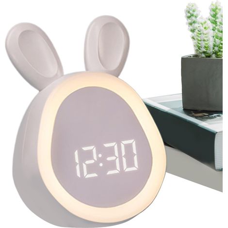 Veilleuse Horloge Pour Lampe de Nuit Design Lapin Rechargeable (1/5)