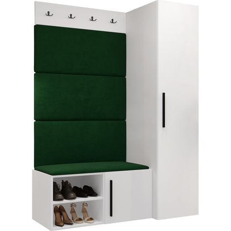 Conjunto para recibidor Nitos II, Manila 35, 191x124x50cm, Tapiz, Aglomerado laminado, Montada en la pared, Colocada