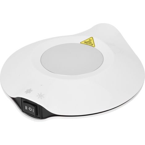 Dessous de verre double usage USB pour tasse à café, chaud ou froid, avec alimentation intégrée (blanc) (1/5)