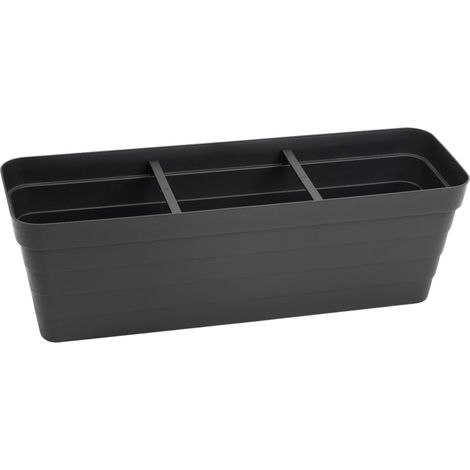 Balkon Blumenkasten Bewässerungssystem - 60 cm - Kunststoff Geländer Pflanztopf in anthrazit