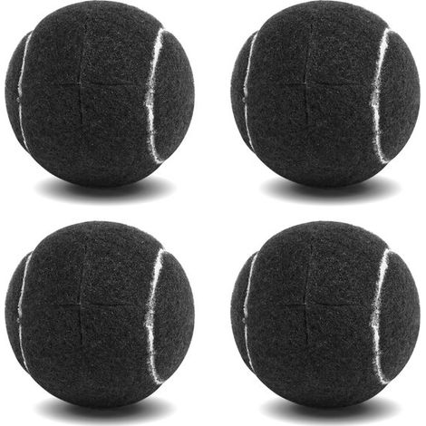 Fundas para patas de mesa con forma de pelota tenis (4 piezas), Base goma fieltro resistentes, Protección suelos resistente arañazos, Color negro (1/5)