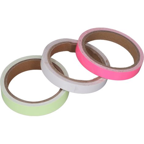 3 bandes luminescentes 16,4 pi vert bleu rose fluorescent réfléchissantes pour scène et avertissement nocturne 0,8 po (1/5)